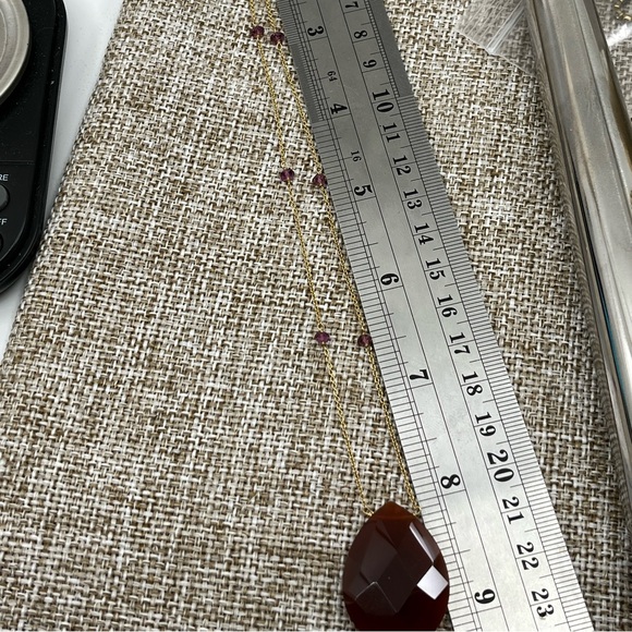 Vintage 14K Gold Carnelian & Amethyst Necklace – Rare Find - Picture 15 of 17